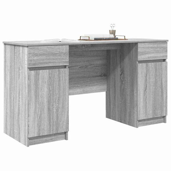 vidaXL Γραφείο Γκρι sonoma 140 x 49 x 76 εκ. Επεξεργασμένο ξύλο