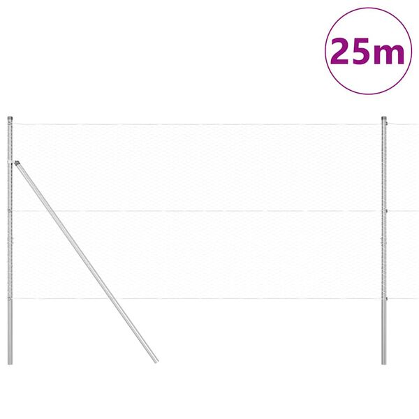 vidaXL &Sigma;&tau;ύ&lambda;&omicron;&sigmaf; &Pi;&epsilon;&rho;&iota;&phi;&rho;ά&xi;&epsilon;&omega;&nu; &Alpha;&sigma;&eta;&mu;ί 25 x 1,4 m (25 mm &delta;ί&chi;&tau;&upsilon;) &Alpha;&tau;&sigma;ά&lambda;&iota;