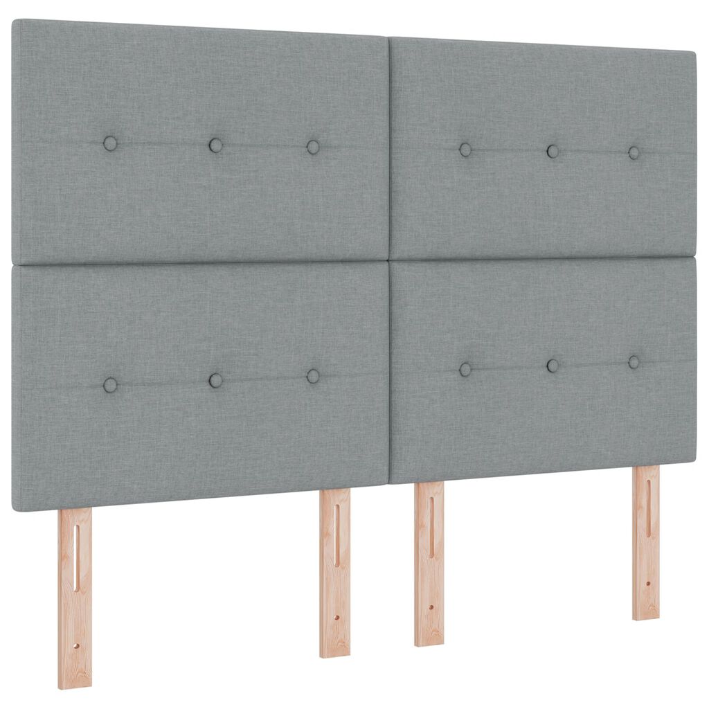 Κρεβάτι Box Spring με στρώμα και πάγκο vidaXL Ανοιχτό Γκρι 140x190 εκ Υφάσμα