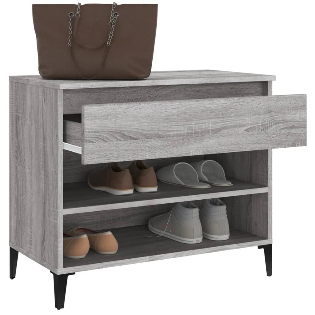 vidaXL Παπουτσοθήκη Γκρι Sonoma 70x36x60 εκ. από Επεξεργασμένο Ξύλο