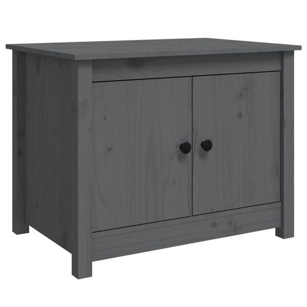 vidaXL Τραπεζάκι Σαλονιού Γκρι 71x49x55 εκ. από Μασίφ Ξύλο Πεύκου