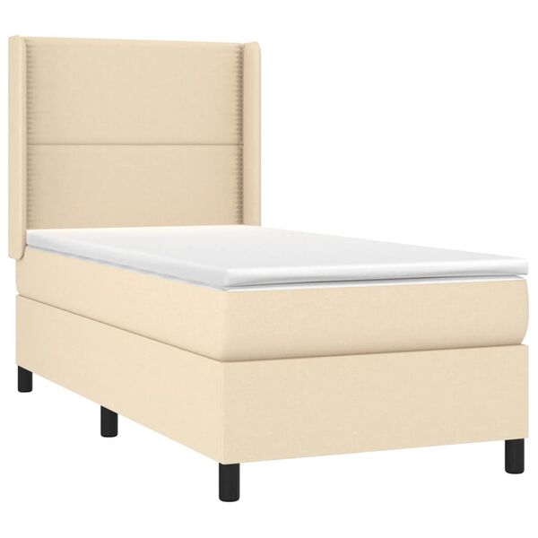 vidaXL &Kappa;&rho;&epsilon;&beta;ά&tau;&iota; Boxspring &mu;&epsilon; &Sigma;&tau;&rho;ώ&mu;&alpha; &Kappa;&rho;&epsilon;&mu; 100 x 200 &epsilon;&kappa;. &Upsilon;&phi;&alpha;&sigma;&mu;ά&tau;&iota;&nu;&omicron;