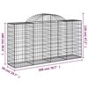vidaXL Συρματοκιβώτια Τοξωτά 3 τεμ. 200x50x100/120 εκ. Γαλβαν. Ατσάλι