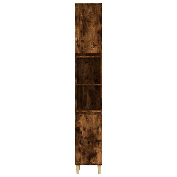 vidaXL Ντουλάπι Μπάνιου Καπνιστή Δρυς 30x30x190 εκ. Επεξεργασμένο Ξύλο