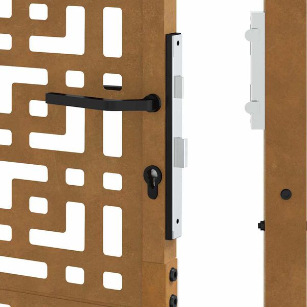vidaXL Πύλη κήπου 105x155 cm Σταυρός σχεδιασμού από διαβρωμένο χάλυβα