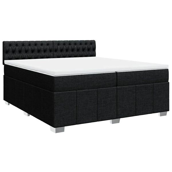 vidaXL &Kappa;&rho;&epsilon;&beta;ά&tau;&iota; Boxspring &mu;&epsilon; &Sigma;&tau;&rho;ώ&mu;&alpha; &Mu;&alpha;ύ&rho;&omicron; 200x200 &epsilon;&kappa;. &Upsilon;&phi;&alpha;&sigma;&mu;ά&tau;&iota;&nu;&omicron;