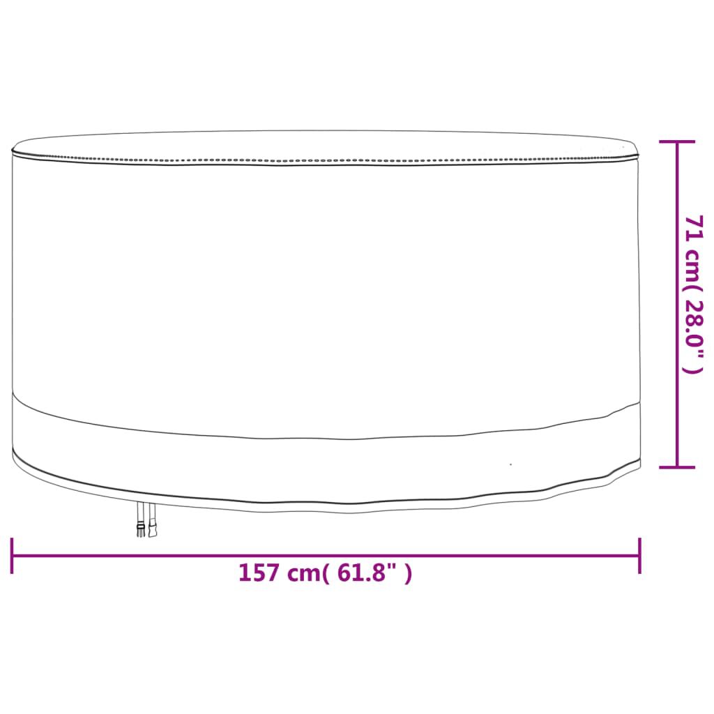 vidaXL Κάλυμμα Επίπλων Κήπου Στρογγυλό Μπεζ Ø 157x71 εκ. 600D Oxford