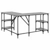 vidaXL Γραφείο Γκρι Sonoma 139x139x75 εκ. από Επεξεργασμένο Ξύλο