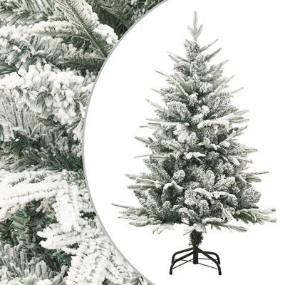 vidaXL Χριστουγεννιάτικο Δέντρο Τεχν. LED/Μπάλες/Χιόνι 120εκ PVC & PE