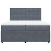 vidaXL Κρεβάτι Boxspring με Στρώμα Σκούρο Γκρι 200x200 εκ. Βελούδινο