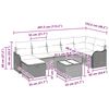 vidaXL Σετ Καναπέ Κήπου με μαξιλάρι 8 pcs Καφέ Πολυ ράταν