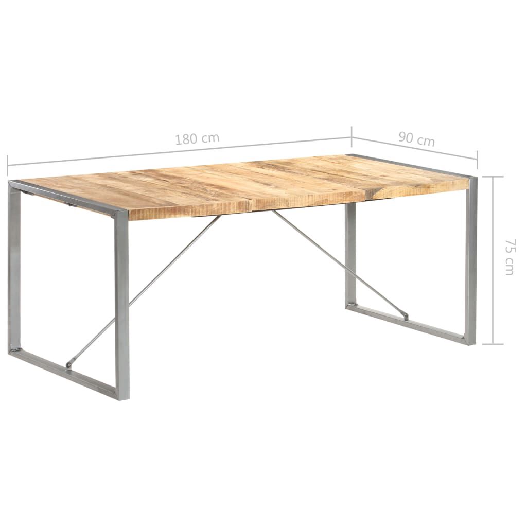 vidaXL Τραπεζαρία 180 x 90 x 75 εκ. από Μασίφ Ακατέργαστο Ξύλο Μάνγκο
