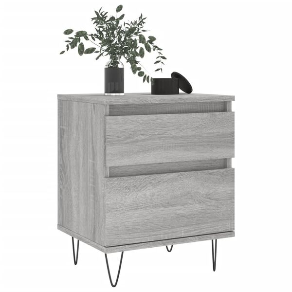 vidaXL Κομοδίνα 2 τεμ. Γκρι Sonoma 40 x 35 x 50 εκ. από Επεξεργ. Ξύλο