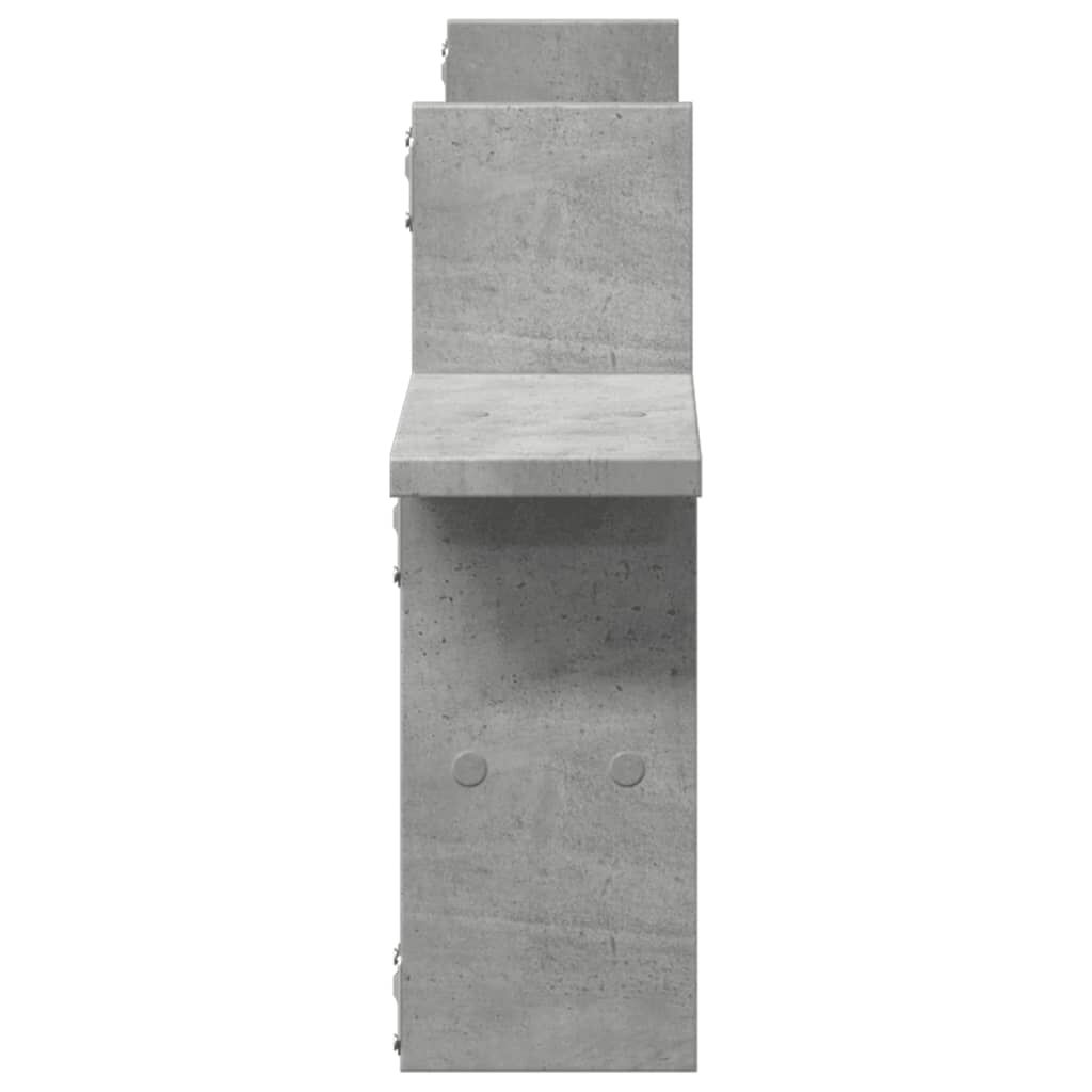 vidaXL Ραφιέρες Τοίχου 2 τεμ. Γκρι Σκυροδ. 38x12x38εκ. από Επεξ. Ξύλο