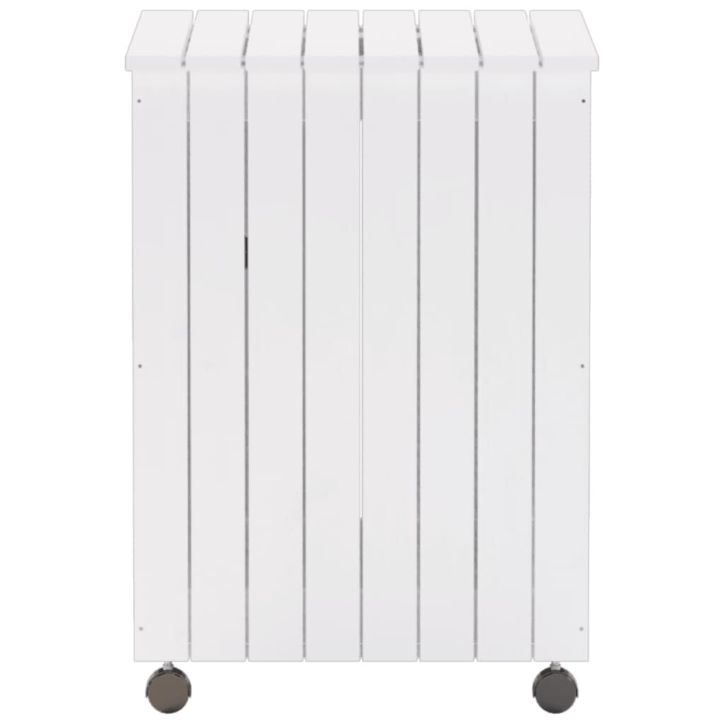 vidaXL Καλάθι Άπλυτων με Τροχούς RANA Λευκό 45x45x64εκ. Μασίφ Πεύκο