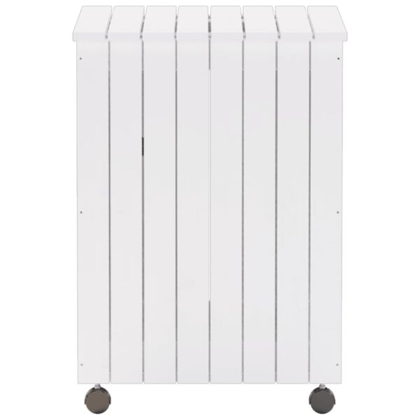 vidaXL Καλάθι Άπλυτων με Τροχούς RANA Λευκό 45x45x64εκ. Μασίφ Πεύκο