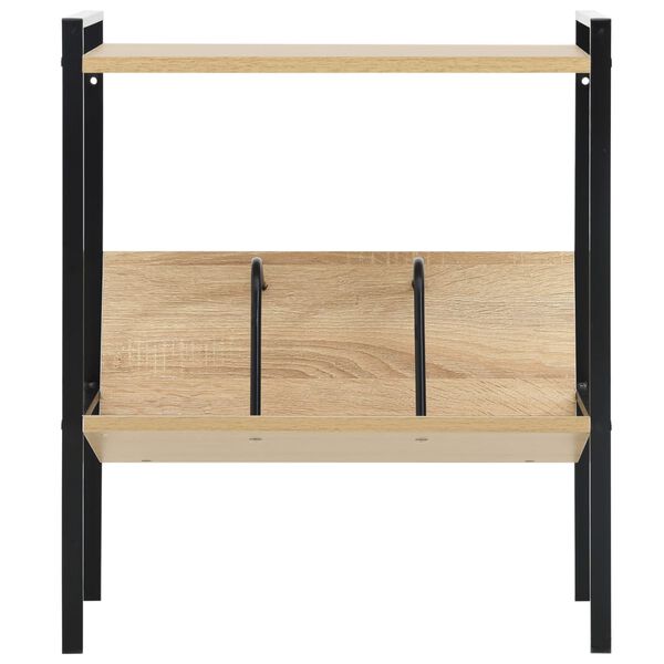 vidaXL Βιβλιοθήκη 2 Επιπέδων Μαύρο/Δρυς 52x28x59εκ. Επεξεργασμένο Ξύλο
