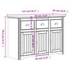 vidaXL Ντουλάπι BODO Λευκό/Καφέ 115,5x43x200,5 εκ. Μασίφ Ξύλο Πεύκου