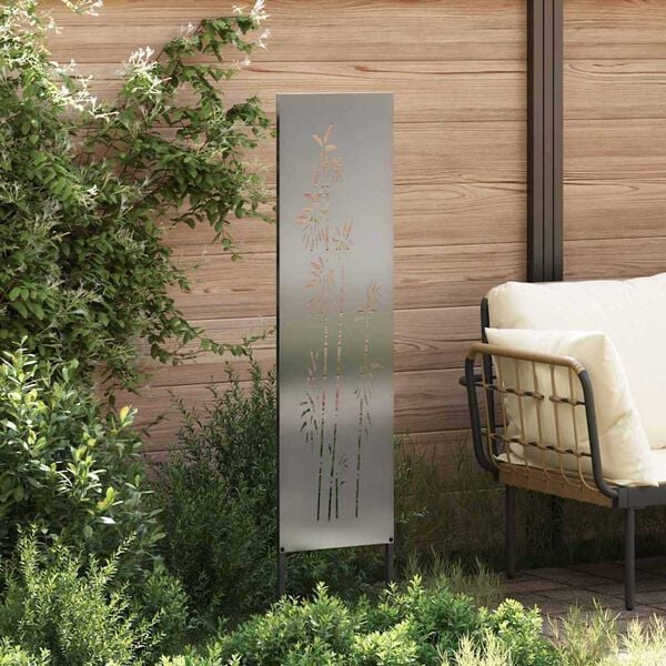 vidaXL Οθόνη Ιδιωτικότητας Κήπου Floral Ασημί 32 χ 140 εκ