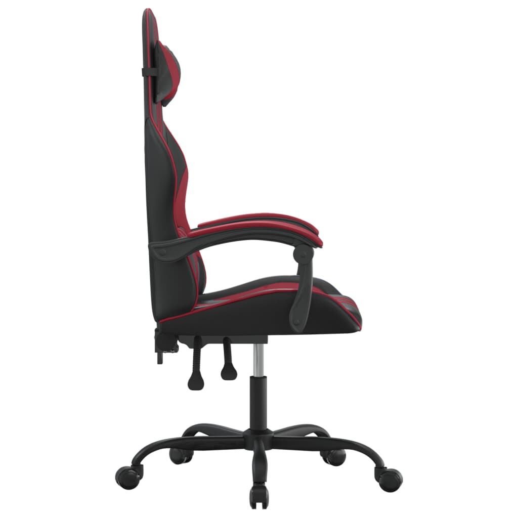 vidaXL Καρέκλα Gaming Περιστρεφόμενη Μαύρη/Μπορντό από Συνθετικό Δέρμα