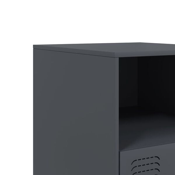 vidaXL Κομοδίνο Ανθρακί 34,5 x 39 x 44 εκ. από Χάλυβα