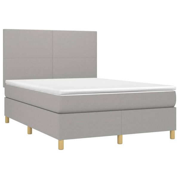 vidaXL &Kappa;&rho;&epsilon;&beta;ά&tau;&iota; Boxspring &mu;&epsilon; &Sigma;&tau;&rho;ώ&mu;&alpha; & LED &Alpha;&nu;.&Gamma;&kappa;&rho;&iota; 140x190&epsilon;&kappa;. &Upsilon;&phi;&alpha;&sigma;&mu;ά&tau;&iota;&nu;&omicron;