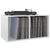 vidaXL Έπιπλο Δίσκων Βινυλίου Γυαλ. Λευκό 71x34x36 εκ. Επεξεργ. Ξύλο