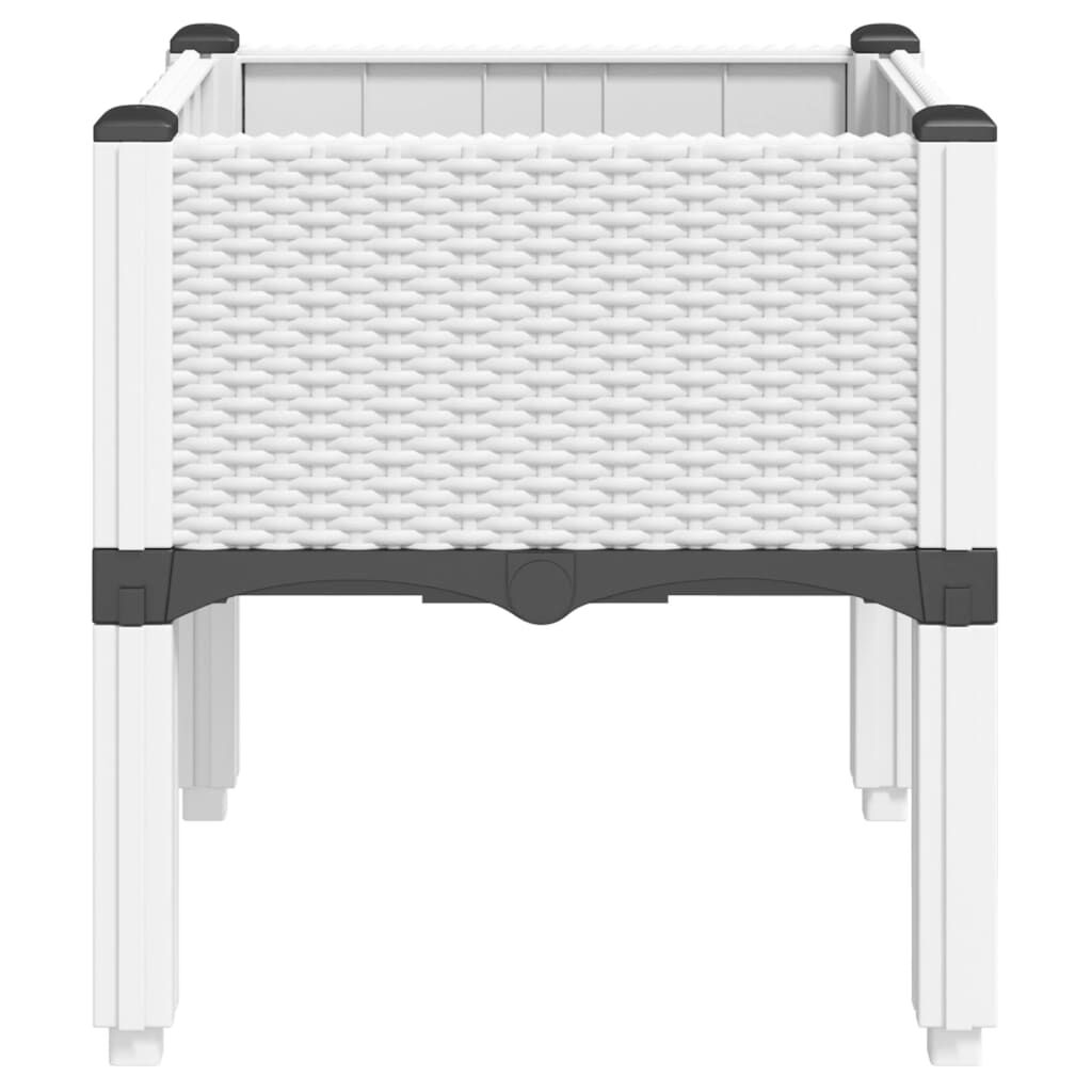 vidaXL Ζαρντινιέρα Κήπου με Πόδια Λευκή 40x40x42 εκ. Πολυπροπυλένιο