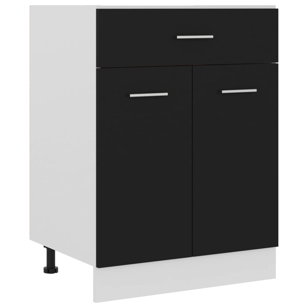 vidaXL Ντουλάπι με Συρτάρι Lyon Μαύρο 60x46x81,5 εκ. Επεξ. Ξύλο