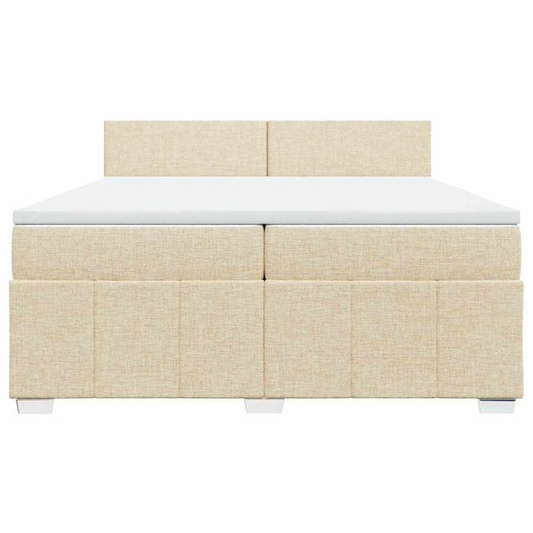vidaXL &Kappa;&rho;&epsilon;&beta;ά&tau;&iota; Boxspring &mu;&epsilon; &Sigma;&tau;&rho;ώ&mu;&alpha; &Kappa;&rho;&epsilon;&mu; 200x200 &epsilon;&kappa;. &Upsilon;&phi;&alpha;&sigma;&mu;ά&tau;&iota;&nu;&omicron;