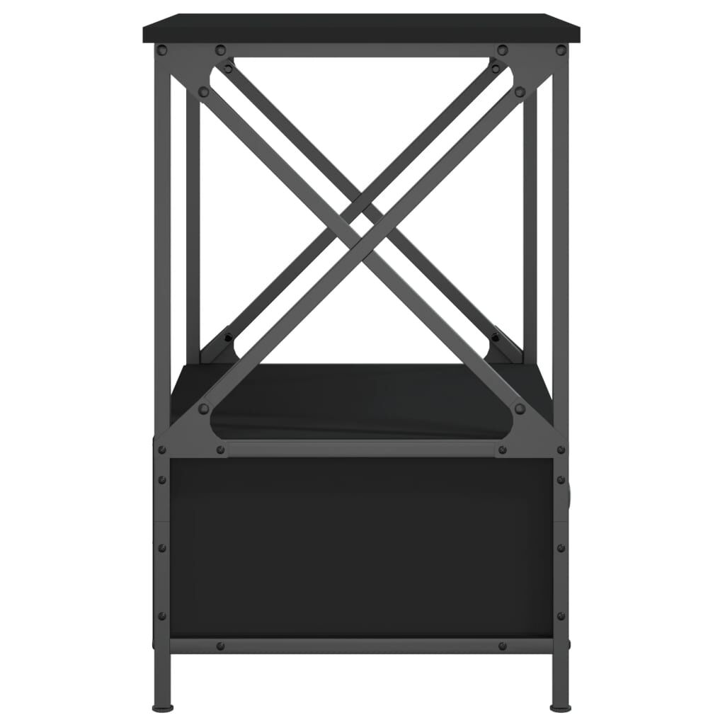 vidaXL Κομοδίνα 2 τεμ. Μαύρα 50 x 41 x 65 εκ. από Επεξεργασμένο Ξύλο