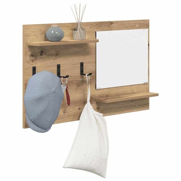 vidaXL Τοίχου Κρεμάστρα με ράφι Επιτοίχιο Artisan Oak 90 x 10 x 50 εκ.