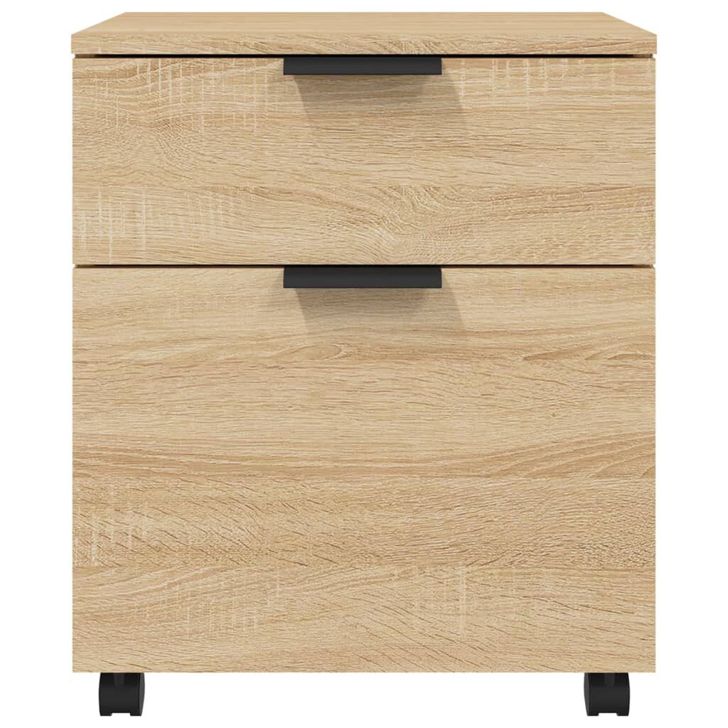 vidaXL Αρχειοθήκη Φορητή Sonoma Δρυς 45x38x54 εκ. Επεξ. Ξύλο με Ρόδες