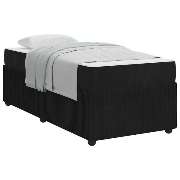 vidaXL Σκελετός κρεβατιού με στρώμα Άλλο Μαύρο 90 x 200 cm Βελούδο