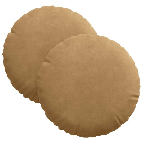 vidaXL Μαξιλάρια καθισμάτων 2 pcs Καφέ Ø 40 x 13 εκ. Βελούδο