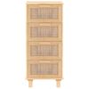 vidaXL Συρταριέρα Καφέ 40 x 30 x 90 εκ. Μασίφ Πεύκο & Φυσικό Ρατάν