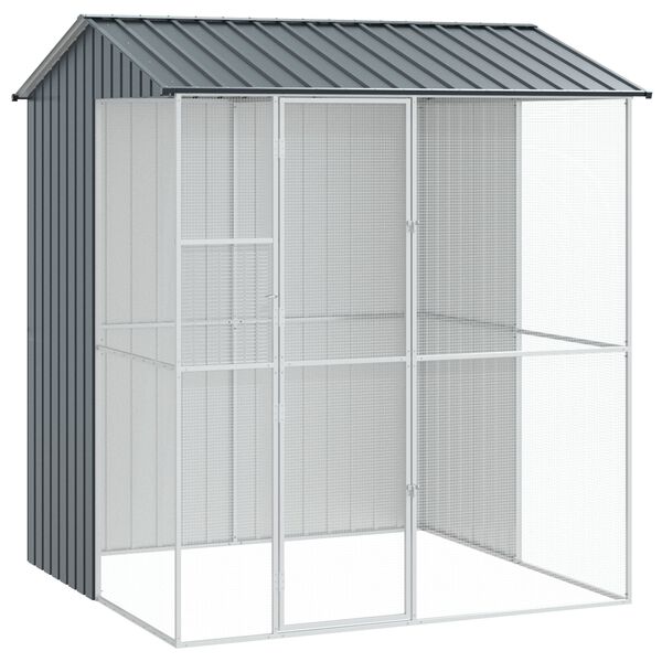 vidaXL Κλουβί Πουλιών Ανθρακί 215x210x247 εκ Χάλυβας