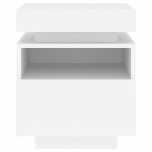 vidaXL Κομοδίνο με Φώτα LED Λευκό 40 x 39 x 48,5 εκ.
