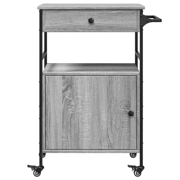 vidaXL Τρόλεϊ Κουζίνας Sonoma Γκρι 56x43x89,5 εκ. Επεξεργασμένο Ξύλο