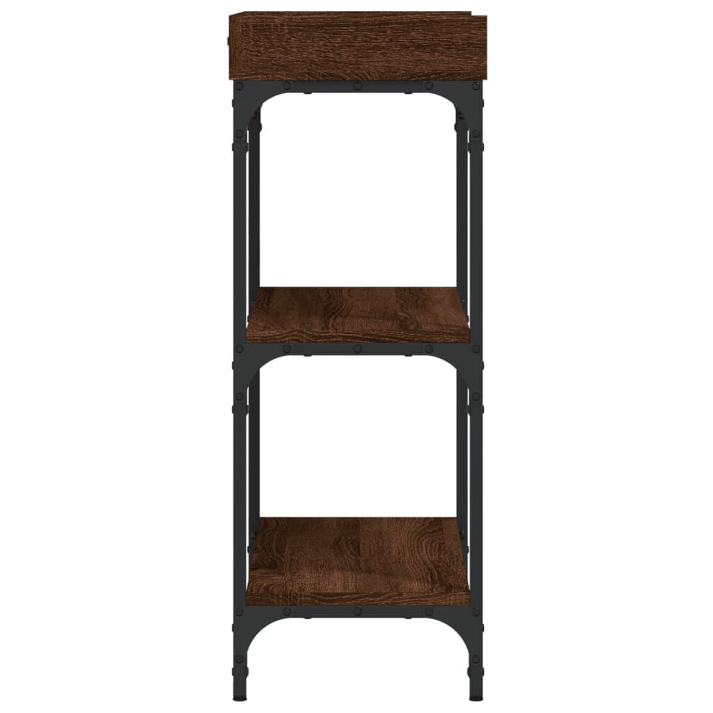 vidaXL Τραπέζι Κονσόλα με Ράφια Καφέ Δρυς 75 x 30 x 80 εκ.