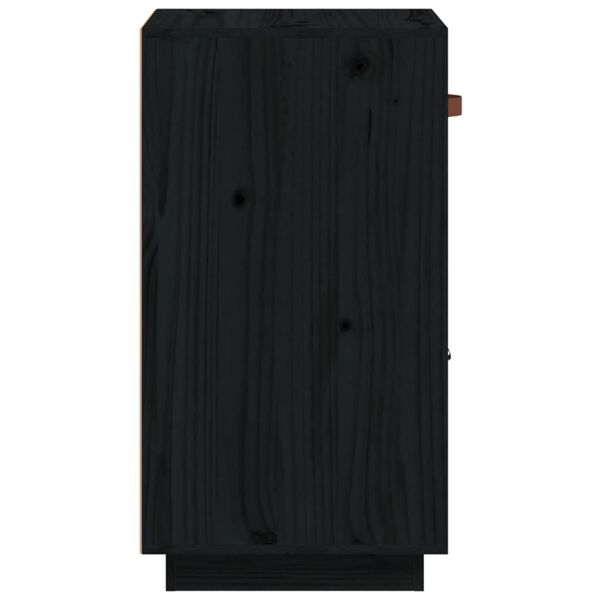 vidaXL Ντουλάπι Μαύρο 34 x 40 x 75 εκ. από Μασίφ Ξύλο Πεύκου