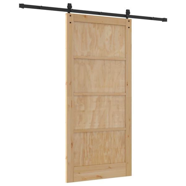 vidaXL Συρόμενη Πόρτα ORKDAL Καφέ 93 x 202 cm Μασίφ ξύλο πεύκου