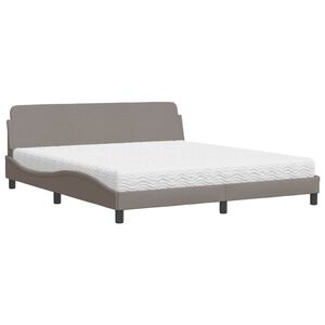 vidaXL Κρεβάτι με Στρώμα Dover Taupe 180x200 εκ. Υφασμάτινο