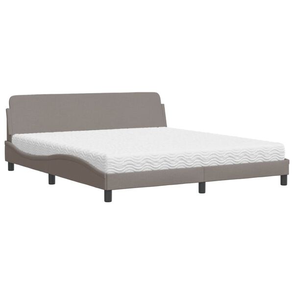 vidaXL Κρεβάτι Taupe 180x200 εκ. Υφασμάτινο