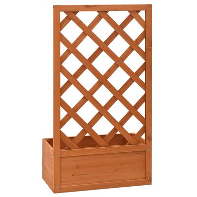 vidaXL Γλάστρα Κήπου με Καφασωτό Πορτοκαλί 50x25x90 εκ. Ξύλο Ελάτης
