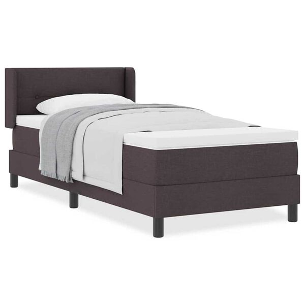 vidaXL Κρεβάτι box spring με στρώμα με στρώμα Σκούρο Καφέ 80 x 200 cm