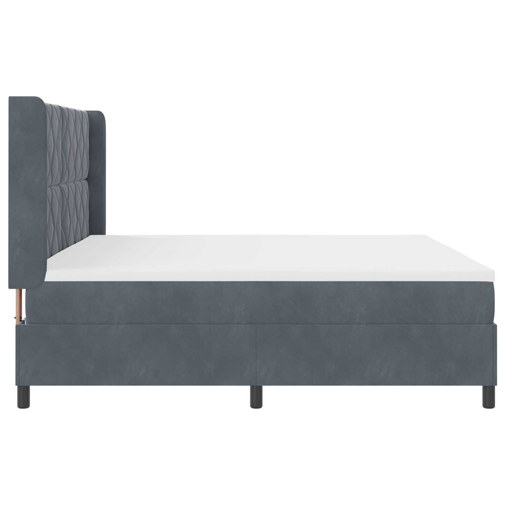 vidaXL Κρεβάτι Box Spring LED με Στρώμα Σκούρο γκρι 200 x 200 cm