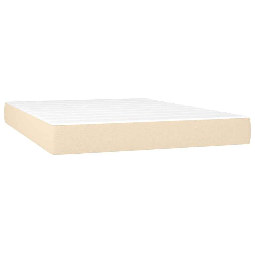 vidaXL Κρεβάτι Boxspring με Στρώμα Κρεμ 140x190 εκ. Υφασμάτινο
