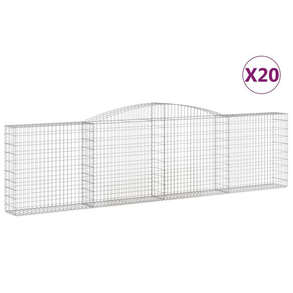vidaXL Συρματοκιβώτια Τοξωτά 20 τεμ. 400x30x100/120 εκ. Γαλβαν. Ατσάλι