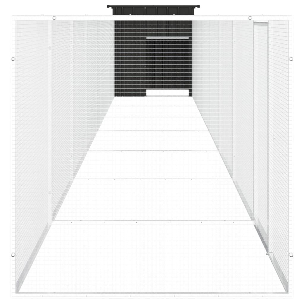 vidaXL Κοτέτσι - Κλουβί Ανθρακί 800x91x100 εκ. από Γαλβανισμένο Χάλυβα